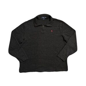 Polo Ralph Lauren Quarter Zip Sweater Mens XL Gray Estate Rib Pullover 1/4 Zip